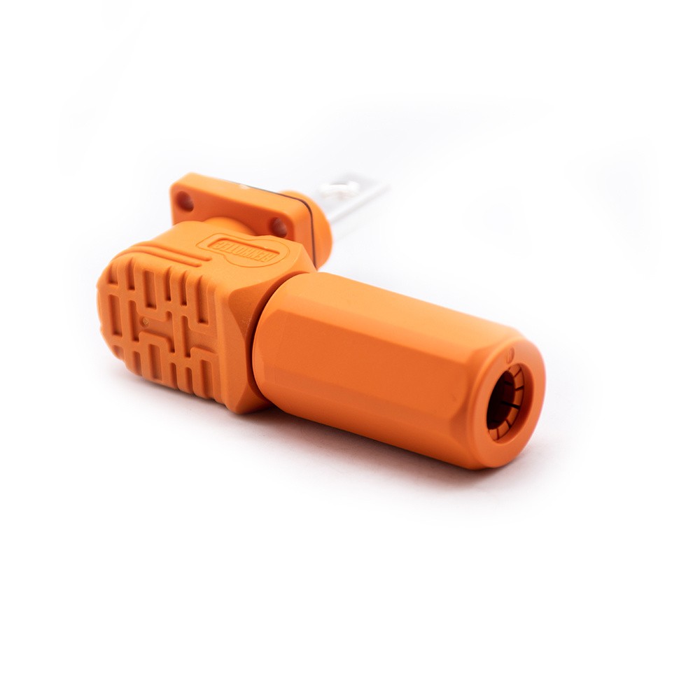 6mm 儲能電池連接器 Surlok 插頭公頭直角 60A 10mm2 IP67 橙色