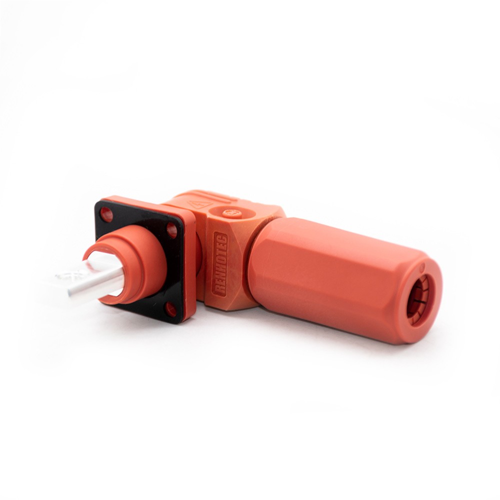 Connecteur de stockage de batterie d\'énergie IP67 prise Surlok mâle à angle droit 120A 8mm 25mm2 rouge