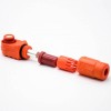 Battery Storage Connector Right Angle Plug Socket 6mm Orange IP65 120A High Current Waterproof Connector