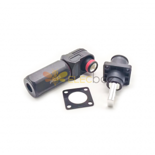 Energy Storage Connector 120A Busbar Lug Right Angle Plug and Socket 8mm Black IP67