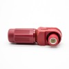 Wasserdichter Hochstrom-Stecker, weiblich, IP67, 400 A, 120 mm², 14 mm, 1-poliges rotes Kunststoffkabel, rechtwinkliger Stecker