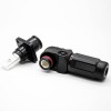 High Current Waterproof Connector Right Angle Plug and Socket IP65 120A Busbar Lug 8mm Black Plastic