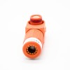 Connettore batteria ad alta tensione Femminile 8mm Angolo retto Plug 200A IP67 1 Pin Cavo Plastica Arancione
