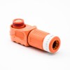 High Voltage Battery Connector Female 8mm Right Angle Plug 200A IP65 1 Pin Cable Plastic Orange