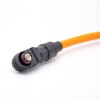 conector de alta tensión de alta corriente Conector de ángulo recto hembra 6 mm 1 pin 120A IP67 Cable Plástico Negro 25 mm2