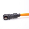 high voltage high current connector Female Right Angle Plug 6mm 1 Pin 120A IP67 Cable Plastic Black with 30cm cable 25mm2
