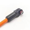 Hochspannungs-Hochstromstecker Buchse rechtwinkliger Stecker 6 mm 1-polig 120 A IP67 Kabel Kunststoff schwarz 25 mm2