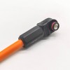 高壓大電流連接器母直角插頭 6mm 1 針 120A IP67 電纜塑料黑色 25mm2