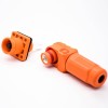 電池儲能連接器橙色塑膠250A單芯12mm防水IP67公母插​​座插頭直彎對接高壓