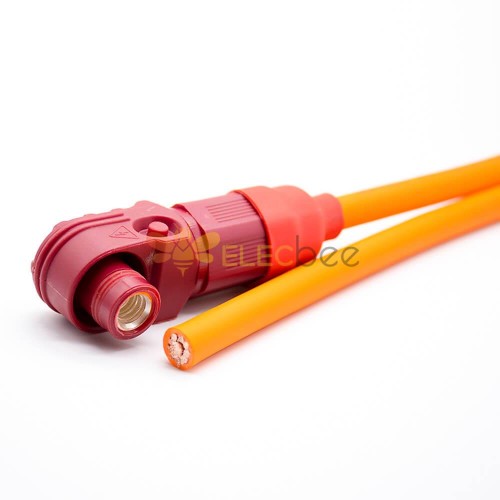 surlok connector Female IP67 8mm 1 Pin 120A Plastic Red Cable Right Angle Plug 25mm2 with wire 30CM