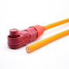 Surlok-Stecker Buchse IP67 8 mm 1-polig 120 A Kunststoff rotes Kabel rechtwinkliger Stecker 25 mm2 mit Draht 30 cm