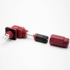 Surlok Connectors Red 90°Plug Butt-Joint Socket Female and Male 1Pin 6MM 60A IP65 Plastic
