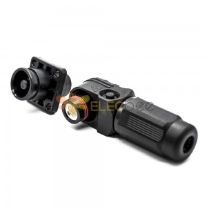 Surlok Power Connectors 1 Pin 8MM 200A Female To Male Black Right Plug Butt-Joint Socket Female To Male IP67