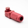 Surlok Power Connectors Female IP67 12mm 1 Pin 350A Plastic Red Cable Right Angle Plug