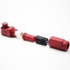 單芯大電流連接器IP67彎式插頭12mm單芯紅色塑料350A接線