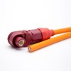 Connecteur Surlok Fiche IP67 12mm 1 Pin 350A Plastique Rouge Câble Angle Droit 95mm2 avec Câble 30CM