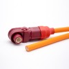 Surlok konektör Fiş IP67 12mm 1 Pin 350A Plastik Kırmızı Kablo Sağ Açı 95mm2 30CM Kablo ile