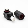 Waterproof High Current Battery Connectors Female 400A Right Angle Plug 14mm 1 Pin IP67 Cable Plastic Black
