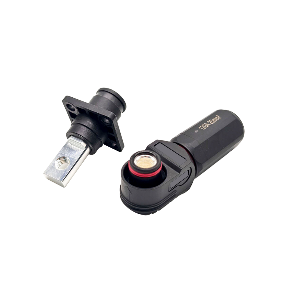 Waterproof High Current Battery Connectors Right Angle Plug and Socket 6mm Black IP65 120A Busbar Lug мужской розетки