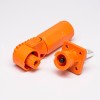 Waterproof High Current Battery Connectors Right Angle Plug Socket 6mm Orange IP67 60A Busbar Lug