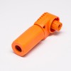 Waterproof High Current Battery Connectors Right Angle Plug Socket 6mm Orange IP67 60A Busbar Lug