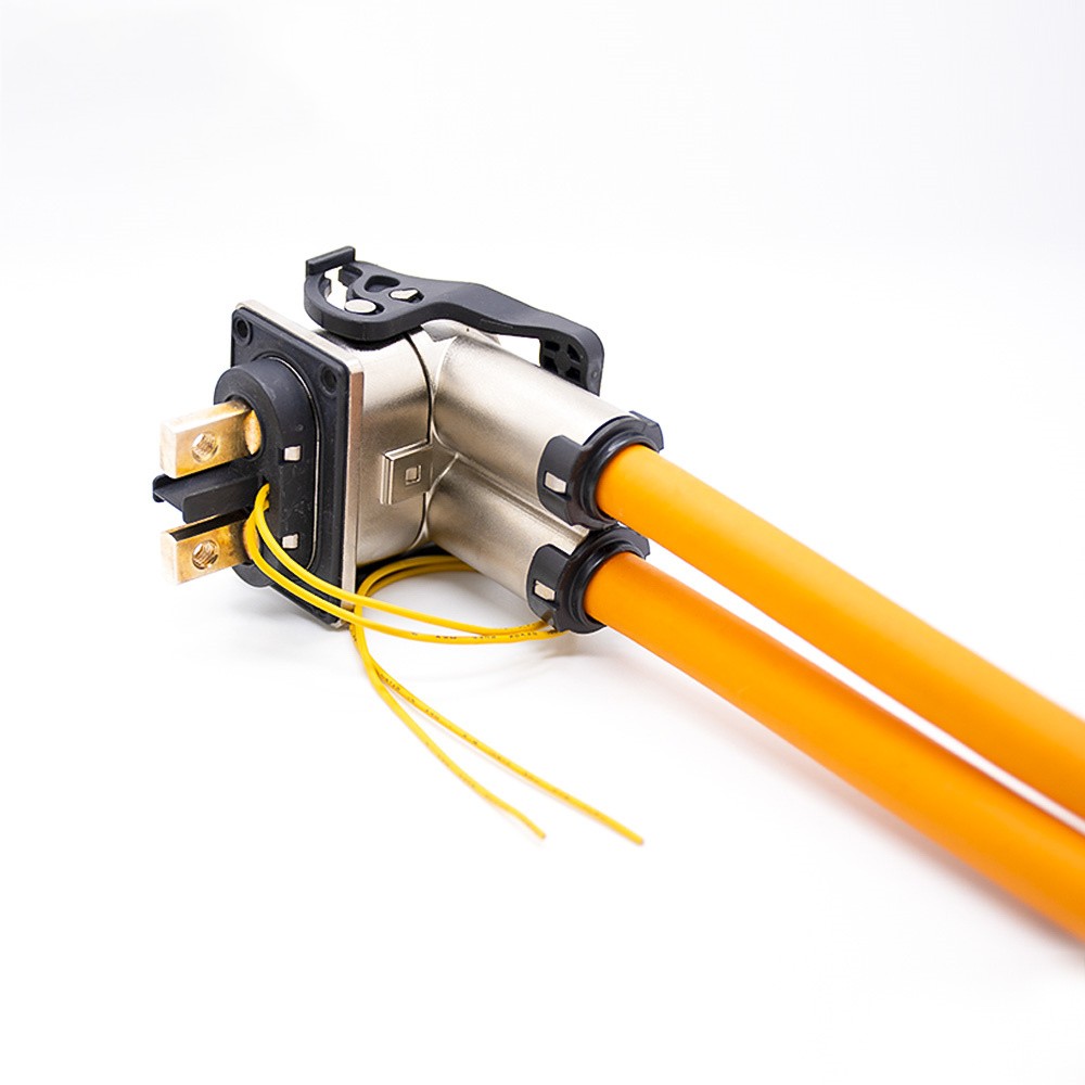 125A Hochstrom-Metallstecker HVIL-Stecker 2-polig 6 mm rechtwinklig IP67 für 25 mm2 Kabel