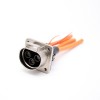 3 Pin HVIL Socket EV High Voltage Interlock Connector 35A Straight Metal 3.6mm For 6mm2 Cable with shield
