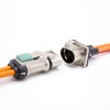 Conector de bloqueo de alto voltaje, 2 pines, 3,6mm, 35A, enchufe y enchufe HVSL de metal recto IP67 para Cable de 0,1 m