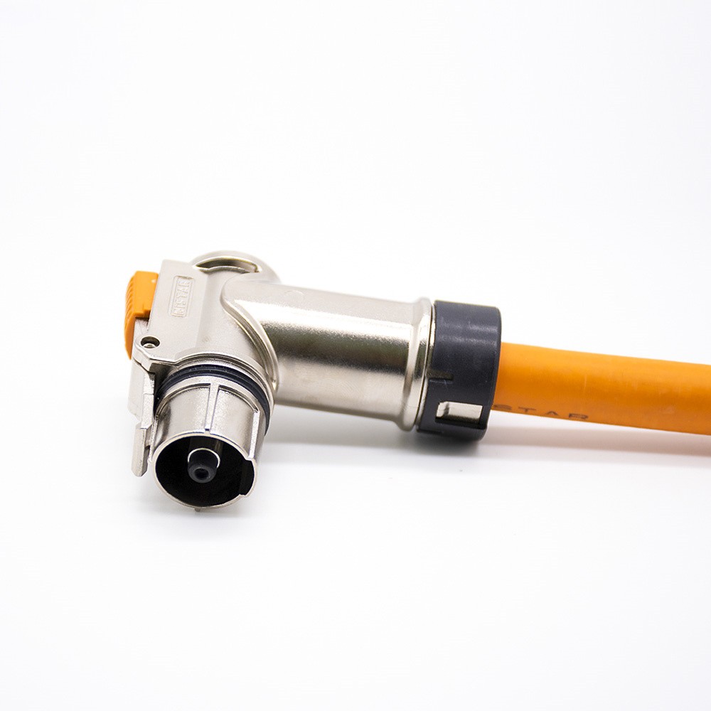 Câble de verrouillage de sécurité haute tension 1 broche 300A prise HVSL à angle droit en métal 12mm 95mm2 0.5M