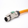 HVIL Connector Cable 1 Pin 25mm2 Line Length 0.5M Straight 125A Metal Plug 6mm