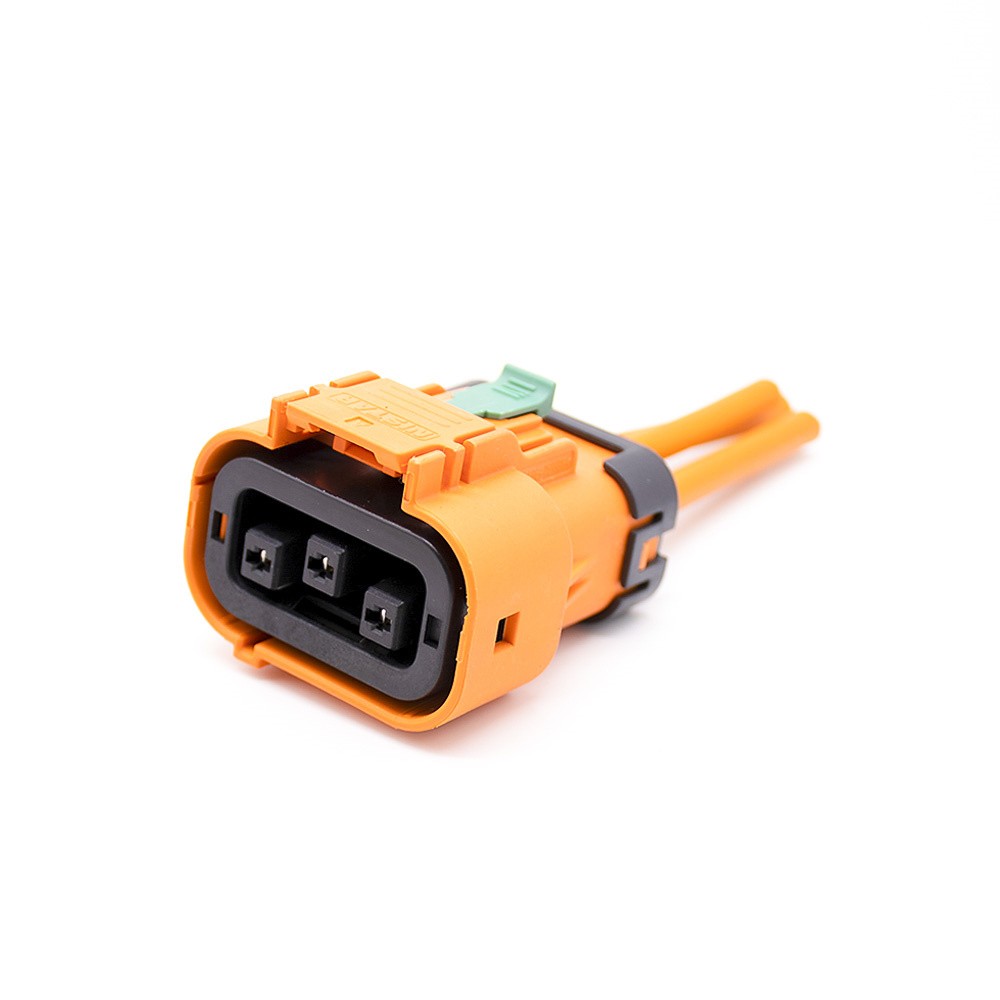 HVIL 連接器電纜 2.8mm 23A 直頭 3 針塑料插頭適用於 4mm2 電纜 0.1M