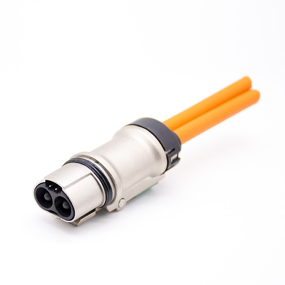 Conector de trava de segurança de alta tensão HVIL 2 pinos plugue de metal reto 35A para cabo 3,6 mm 6 mm2