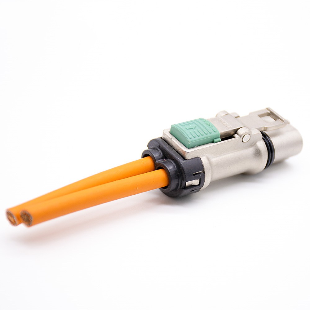 Conector de trava de segurança de alta tensão HVIL 2 pinos plugue de metal reto 35A para cabo 3,6 mm 6 mm2