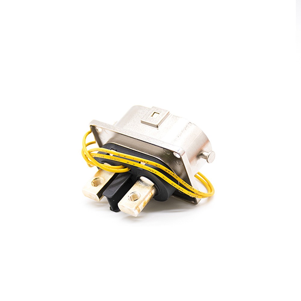 Soquete de alta corrente 125A Conector HVIL 2 pinos 6 mm Metal com barramento M6 Furo de rosca