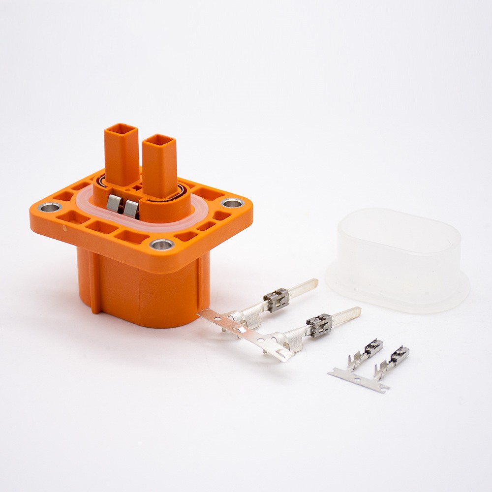 Conector HVIL de 2 pinos 2,8 mm Intertravamento de alta tensão 16A Soquete reto Revestimento de plástico Uma chave