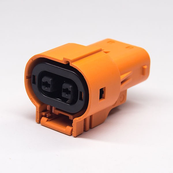 2 Pin HVIL Connector High Voltage Interlock 2.8mm 16A Straight Plug Plastic Shell