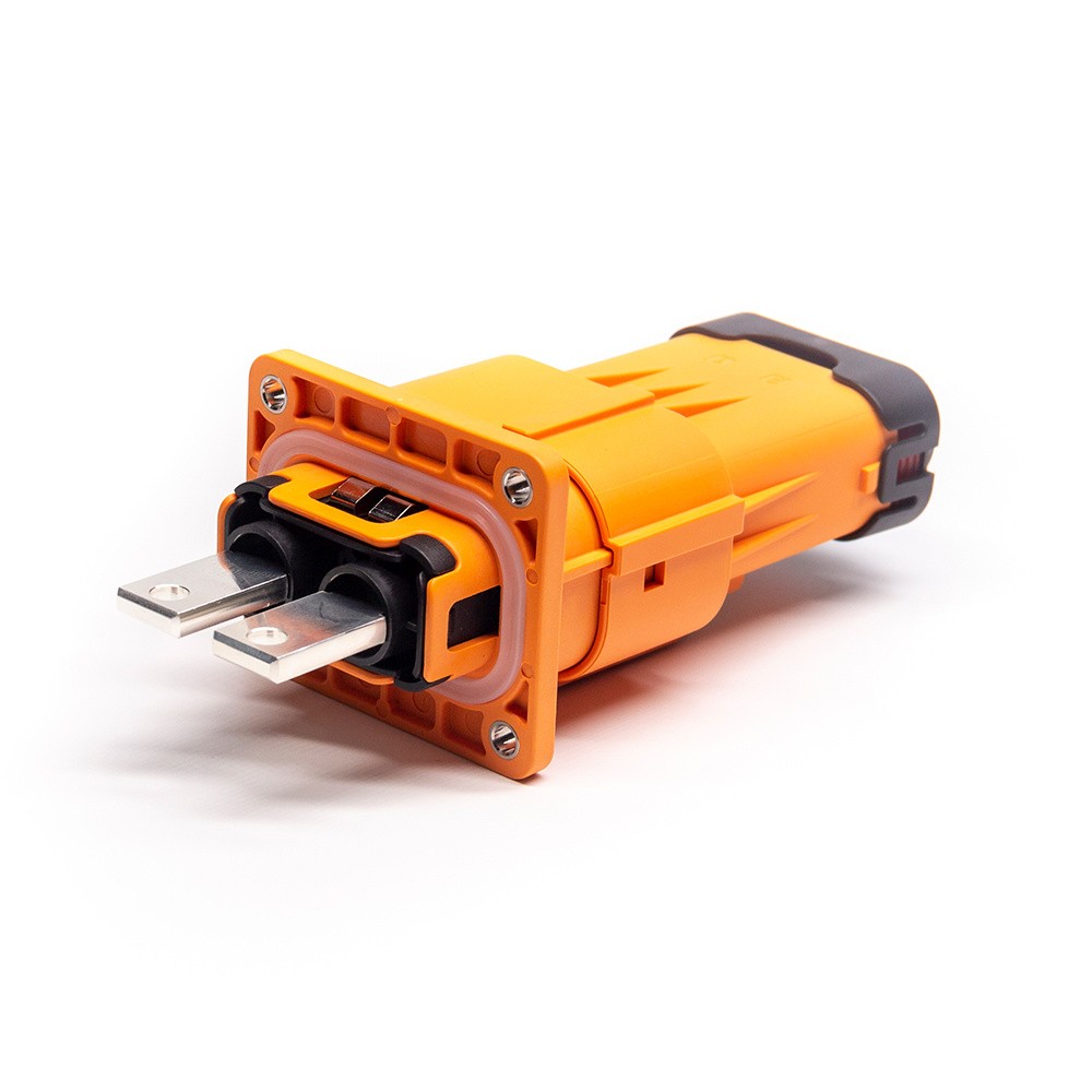 2Pin 6mm 150A HVIL Plug High Voltage Interlock Connector Straight Plug Plastic Shell