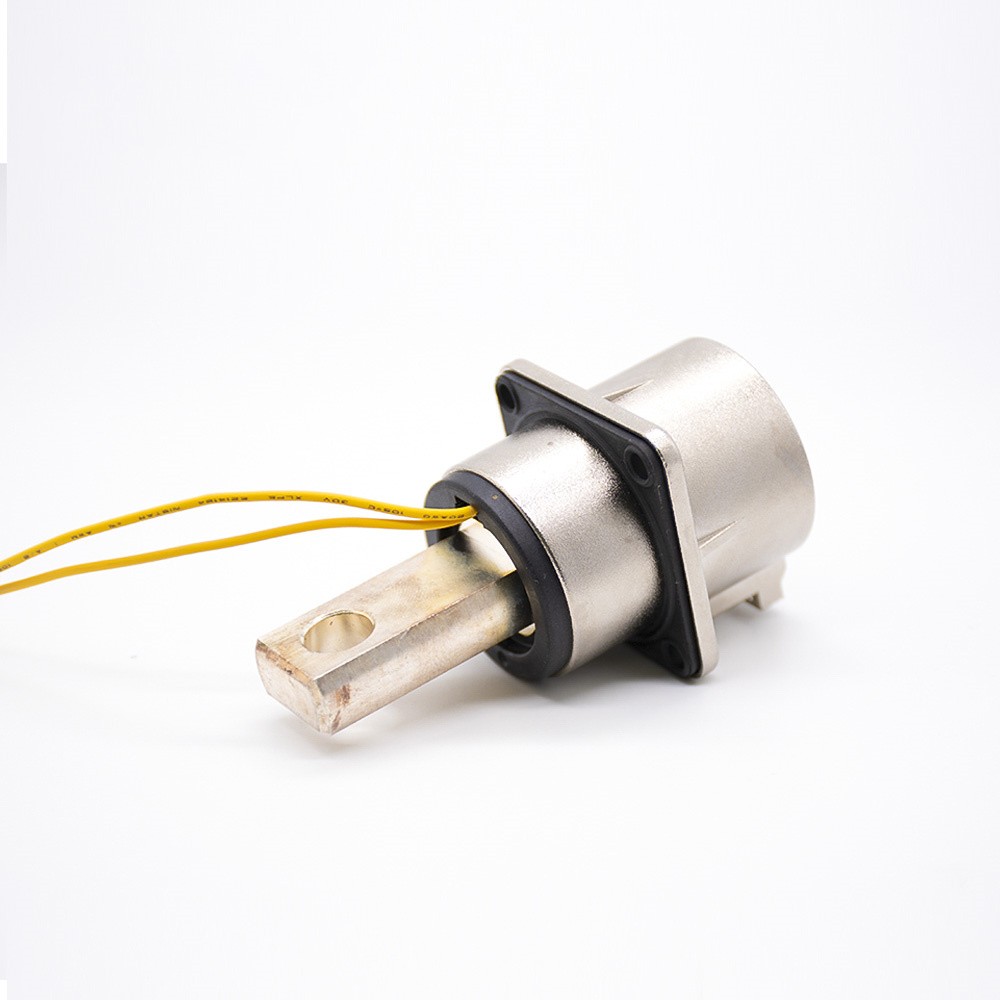 Conector de intertravamento 500A de alta corrente e alta tensão 1 pino 14 mm plugue em ângulo reto concha de metal