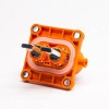 EV High Voltage Connector 200A 8mm φ6.5 Through Holes A Code Straight Plastic 2 Pin Socket