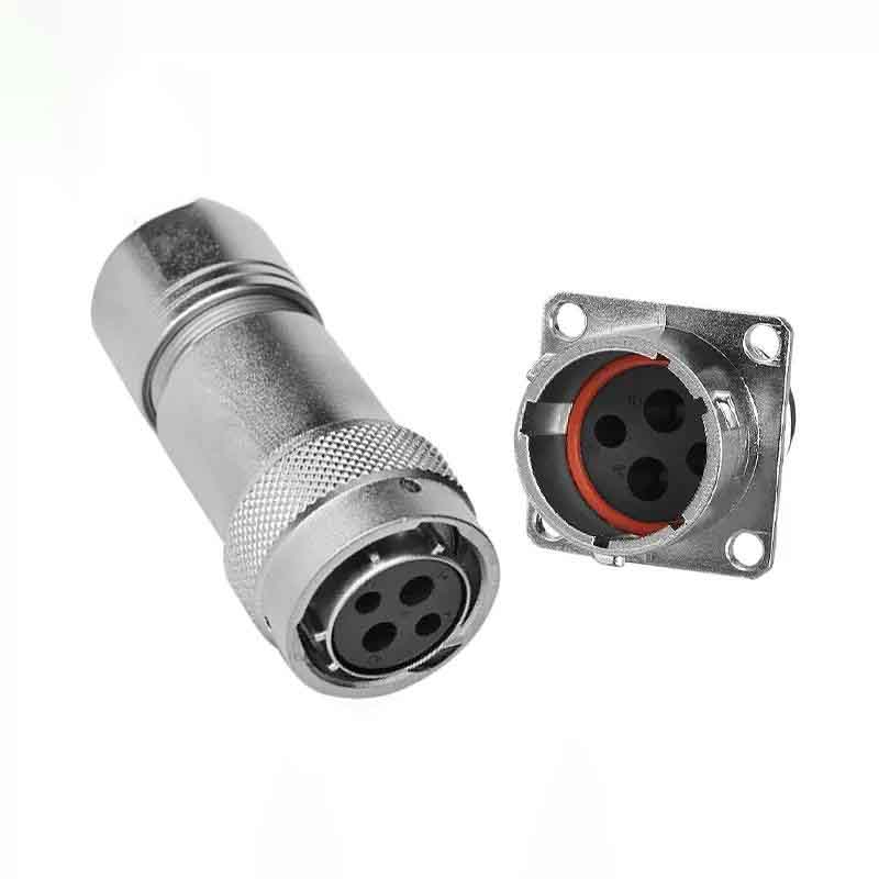 4Pin New Energy Vehicle Connector Crimp Terminal Metal Hood Plug Socket with 4 Male and 4 Female Terminals