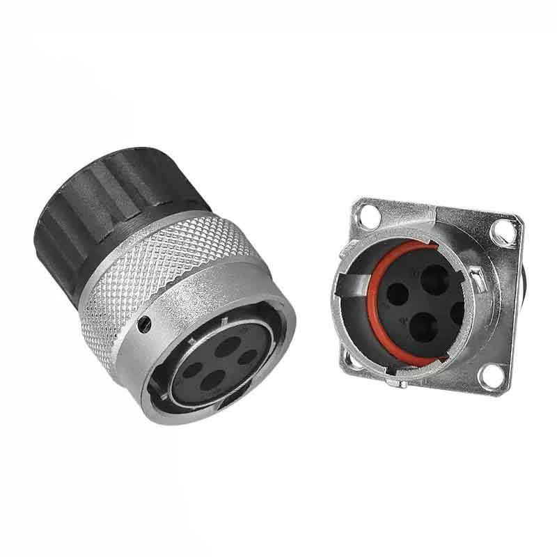 4Pin New Energy Vehicle Connector Crimp Terminal Straight Plastic Hood Plug Socket with 4 Male and 4 Female Terminals