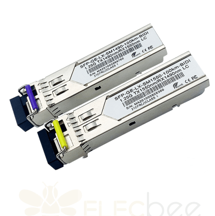 interfaccia LC del ricetrasmettitore della fibra 10G SFP+ BIDI SMF TX1490/RX1550 100KM DDM