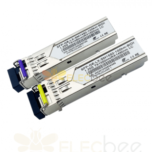 10G Fiber Transceiver LC Interface SFP + BIDI SMF TX1490 / RX1550 100KM DDM