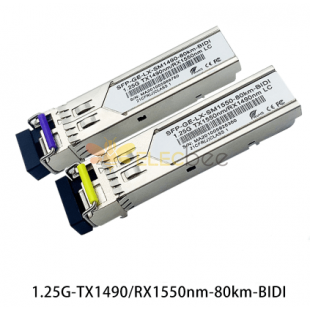 Module optique 10G SFP + monomode BIDI LC interface longueur d'onde TX1490/RX1550 distance de transmission 80KM