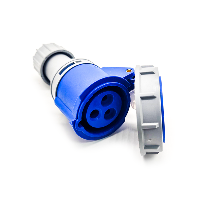 工業連接器插頭16A 3芯藍色室外可移動插座