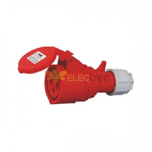 IEC60309 Line Socket 32A 4pin 380V-415V 50/60Hz 4P 6h 3P+E IP44 CEE Industrial Socket With Spring-Loaded Cap