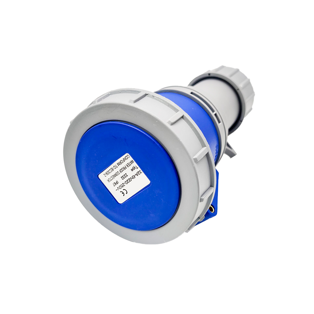 防水工业连接器32A 3芯蓝色IP67
