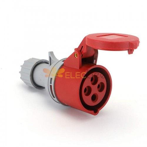 Waterproof Industrial Connector Socket 4Pin 16A 380-415V 3P+E IP44