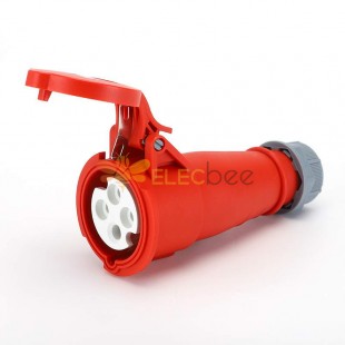 Waterproof Industrial Connector Socket 4Pin 32A 250V 3P+E IP44