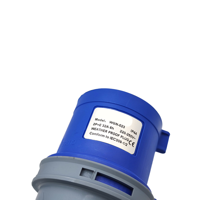32A 230V 3pin 50/60Hz 3P 6h 2P+E Waterproof IP67 CEE Industrial IEC60309 Plug Blue
